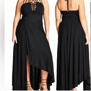 City Chic Strappy Black Dress Size 18